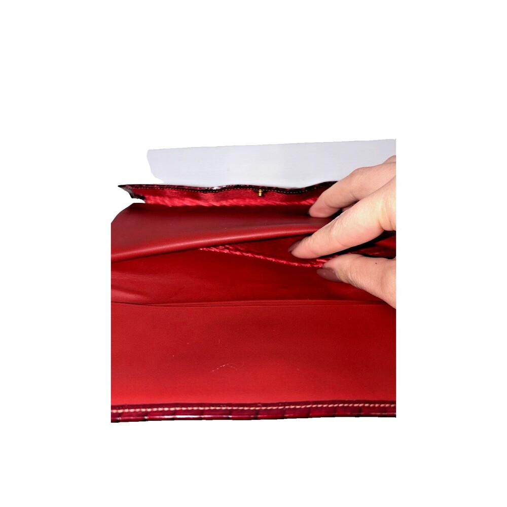 Vintage Baronet Genuine Cobra Snakeskin Red Wallet Clutch Checkbook Purse - Picture 16 of 16